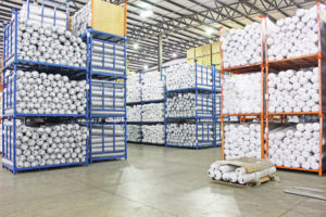 The storage section of the warehouse of third party logistics provider EQ Logistics in Elkhart, IN